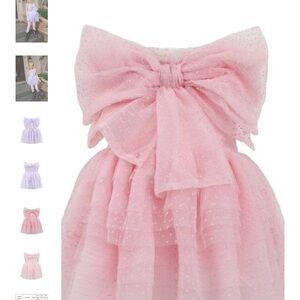 Pink Bow Tulle Dress